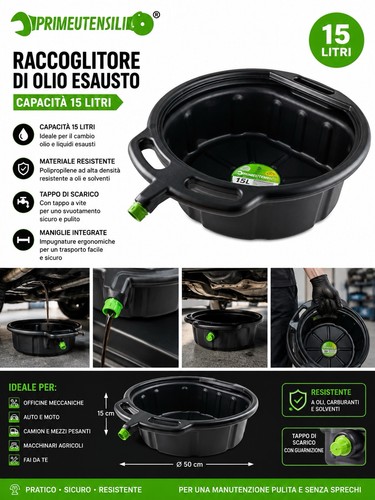 Raccoglitore olio litri - olio,